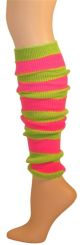 80's Lime Pink Striped Leg Warmers